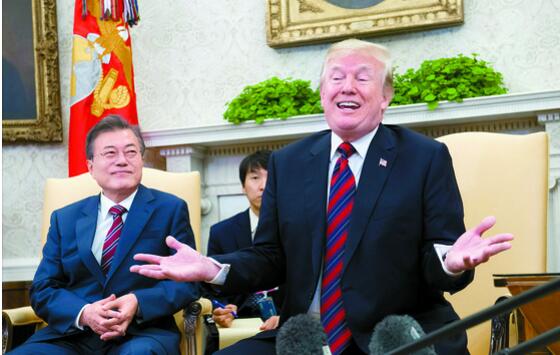 韩媒批特朗普失礼:记者会上将文在寅“晾在一边”