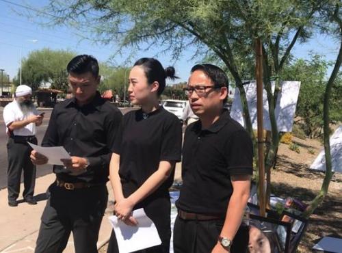 亚州侨界代表及江玥家人筹备召开记者会,向媒体诉说不公。(图片来源:江玥家人供给)
